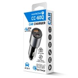 Caricabatterie auto everActive CC-60Q USB QC3.0 + USB-C PD 83W