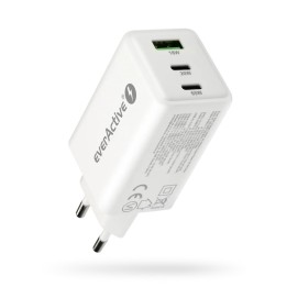 Caricabatterie GaN 1 x USB 2 x USB-C Quick Charge 4+ 65W bianco