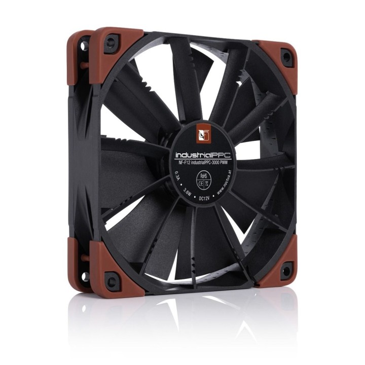 Noctua NF-F12 industrialPPC-3000 PWM Ventola case per PC 12 cm Nero Brown