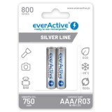 Batterie ricaricabili everActive Ni-MH R03 AAA 800 mAh Silver Line - 2 pezzi