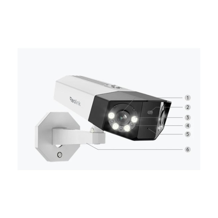 Reolink DUO Telecamera di sicurezza P757 16MP IP doppio obiettivo bianca