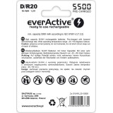 Batterie ricaricabili everActive R20/D Ni-MH 5500 mAh pronte all'uso