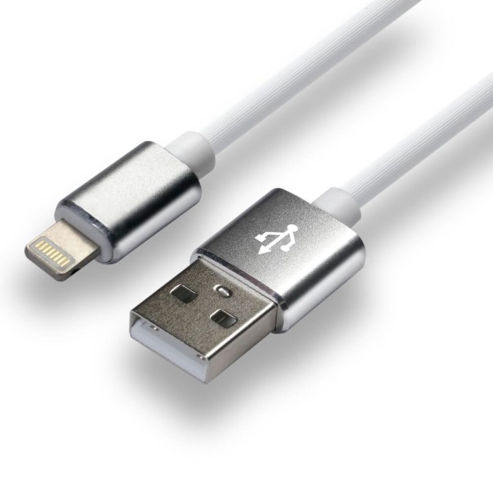 everActive Cavo USB Lightning 1m - Silicone bianco ricarica veloce 2 4A - CBS-1IW