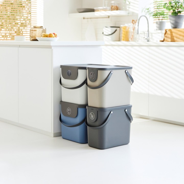 ROTHO Albula Cappuccino - contenitore per la raccolta differenziata - 25l