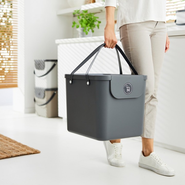 ROTHO Albula Anthracite - contenitore per la raccolta differenziata - 40l