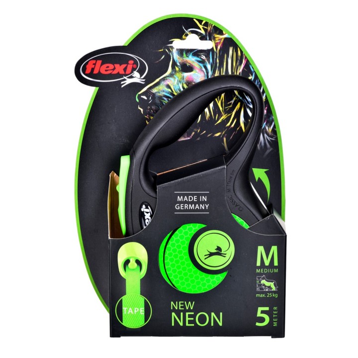 FLEXI Guinzaglio retrattile New Neon M - 5 m