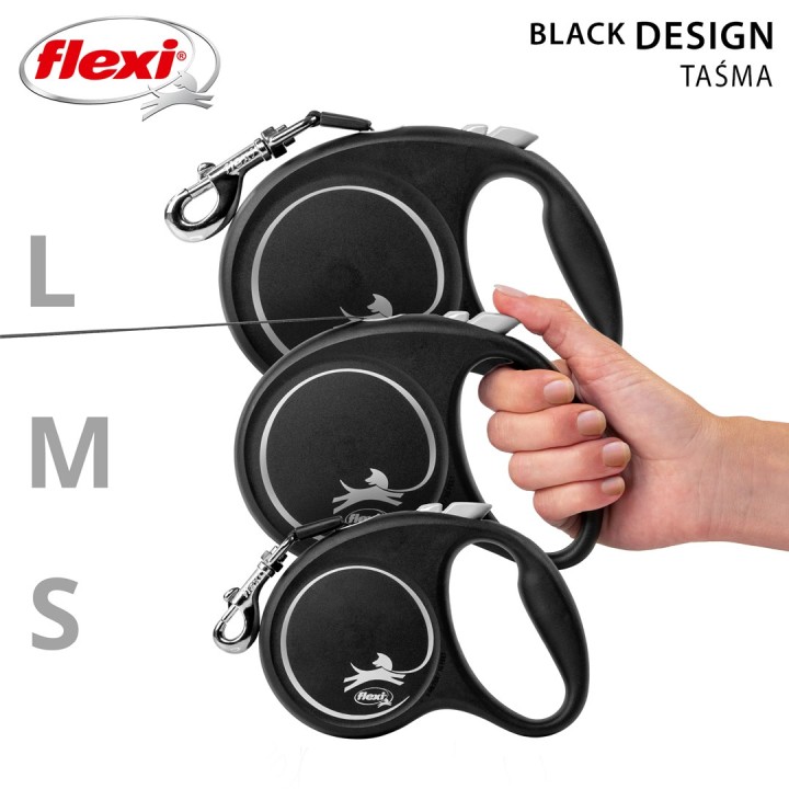 Flexi Black Design M 5 m guinzaglio retrattile per cani