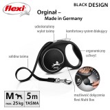 Flexi Black Design M 5 m guinzaglio retrattile per cani