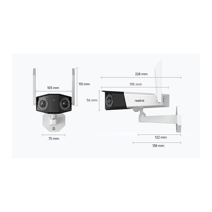 Reolink Duo Series W730 - 4K Telecamera WiFi esterna a doppio obiettivo Visuale panoramica 180° Rilevamento persone/veicoli/anim
