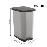 ROTHO Ribo Silver - bidone a pedale – 35l