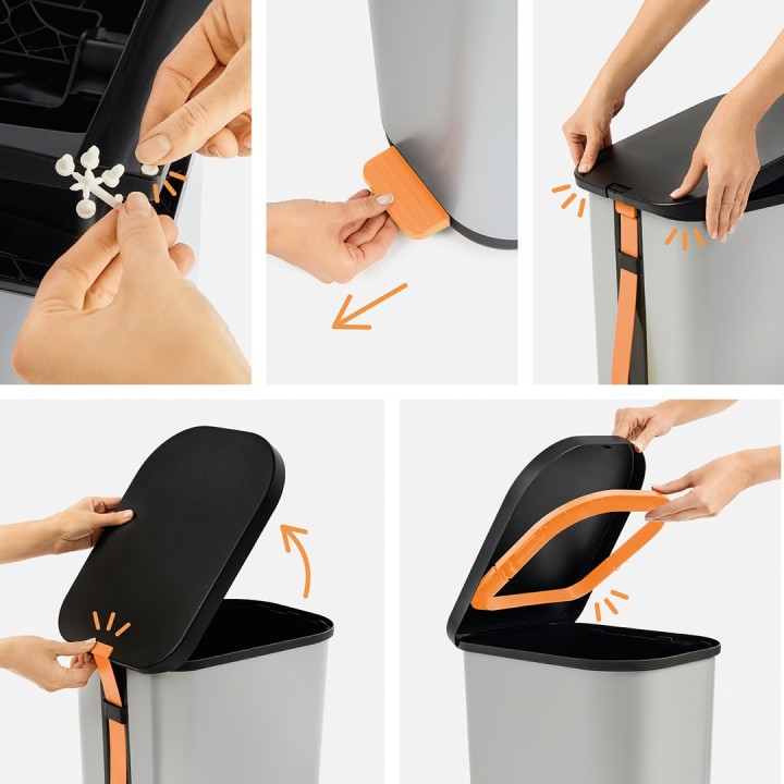 ROTHO Ribo Silver - bidone a pedale – 35l