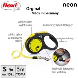 Flexi Guinzaglio retrattile per cani New NEON 5 m nero giallo