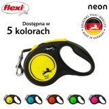 Flexi Guinzaglio retrattile per cani New NEON 5 m nero giallo