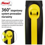 Flexi Guinzaglio retrattile per cani New NEON 5 m nero giallo
