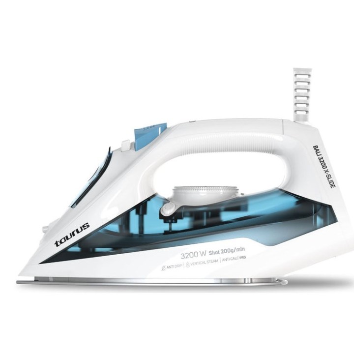 Taurus BALI 3200 X-SLIDE Ferro da stiro a secco e vapore piastra ceramica 3200 W Blu Bianco