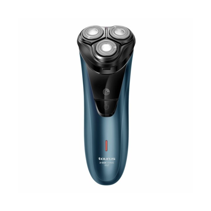 Taurus 3 Side Shave IPX7 Rasoio rotante Trimmer Nero Blu