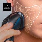 Taurus 3 Side Shave IPX7 Rasoio rotante Trimmer Nero Blu