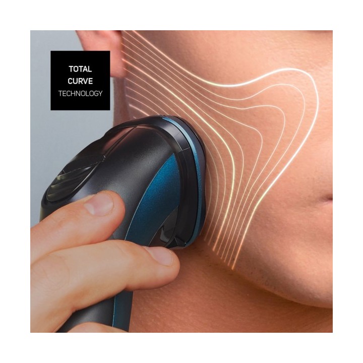 Taurus 3 Side Shave IPX7 Rasoio rotante Trimmer Nero Blu