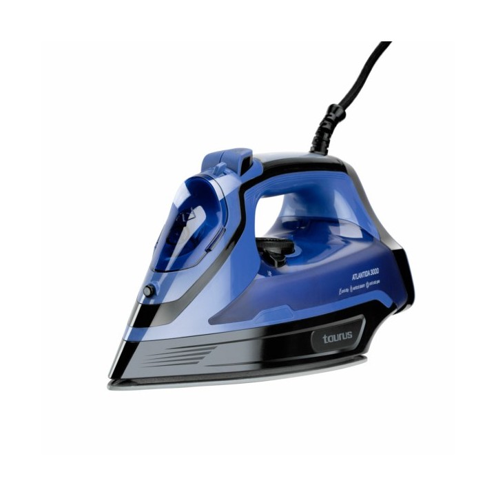 Taurus Quios 3000 Ferro da stiro a secco e vapore piastra ceramica 3000 W Nero Blu