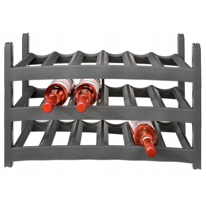ROTHO Vario Wine Rack Anthracite - supporto per 6 bottiglie