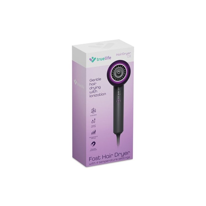 TrueLife HairDryer D3 asciugacapelli 1800 W nero