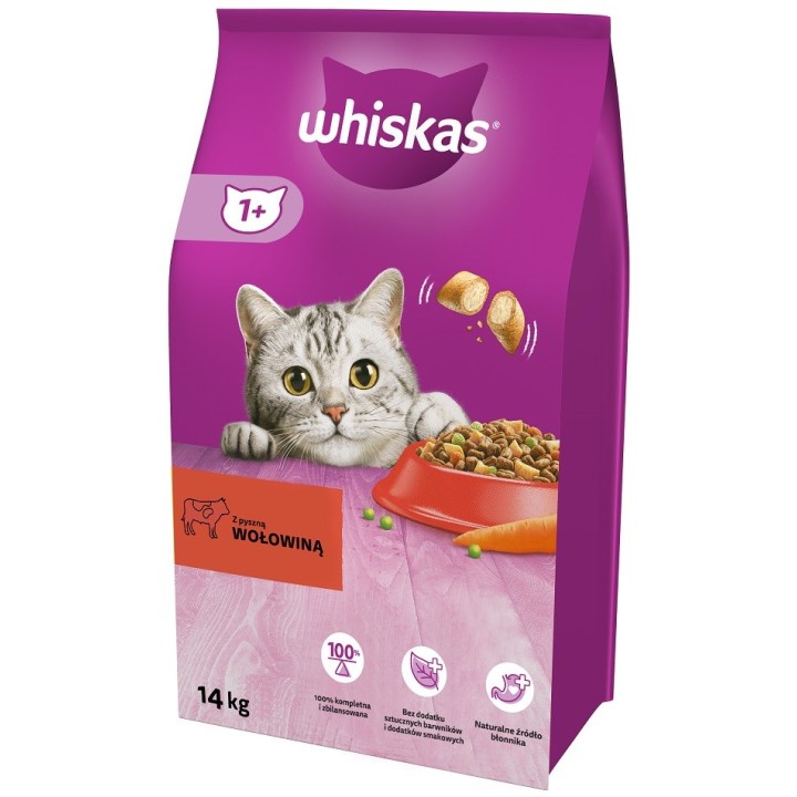WHISKAS Adult manzo - cibo secco per gatti - 14 kg