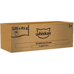 WHISKAS Festino in gelatina pollame – cibo umido per gatti – 120x85g