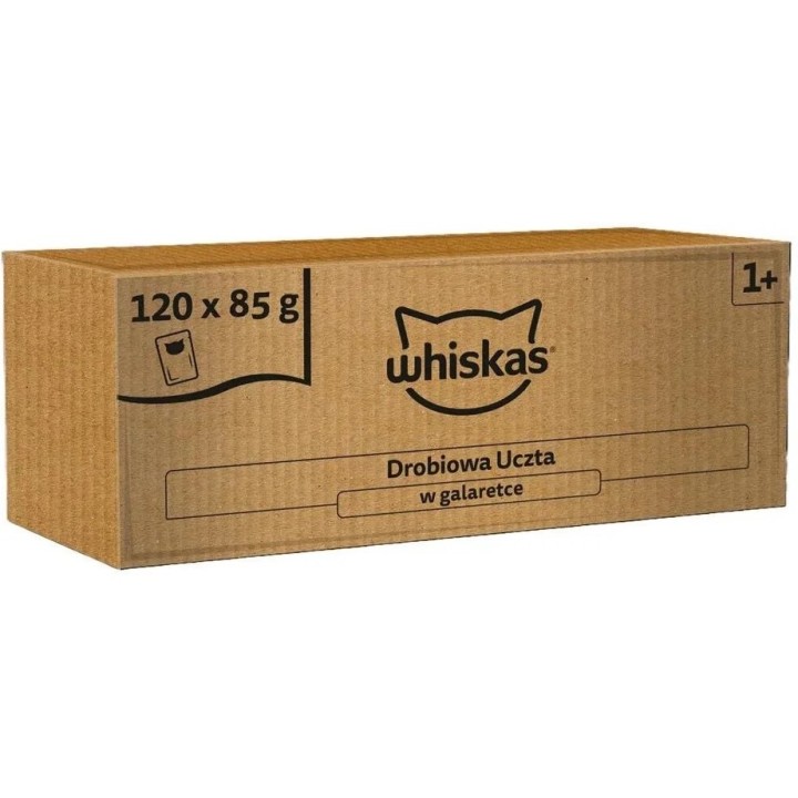 WHISKAS Festino in gelatina pollame – cibo umido per gatti – 120x85g