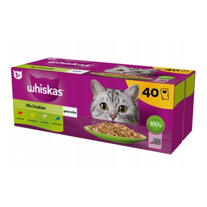 WHISKAS Mix Preferiti in gelatina - cibo umido per gatti - 40x85 g