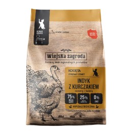 WIEJSKA ZAGRODA Gattini Tacchino con pollo - cibo secco per gatti - 400g