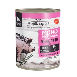 WIEJSKA ZAGRODA Mono Maiale - cibo umido per cani - 800g