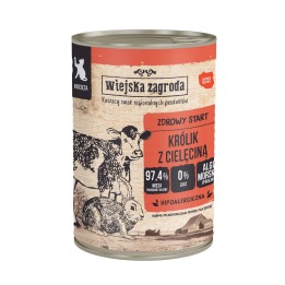 WIEJSKA ZAGRODA Coniglio con vitello per gattini - cibo umido per gatti - 400g