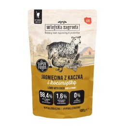 WIEJSKA ZAGRODA Agnello con anatra e catnip – cibo umido per gatti – 100g