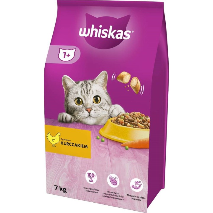 WHISKAS Gatto Adult con pollo - cibo secco per gatti - 7 kg
