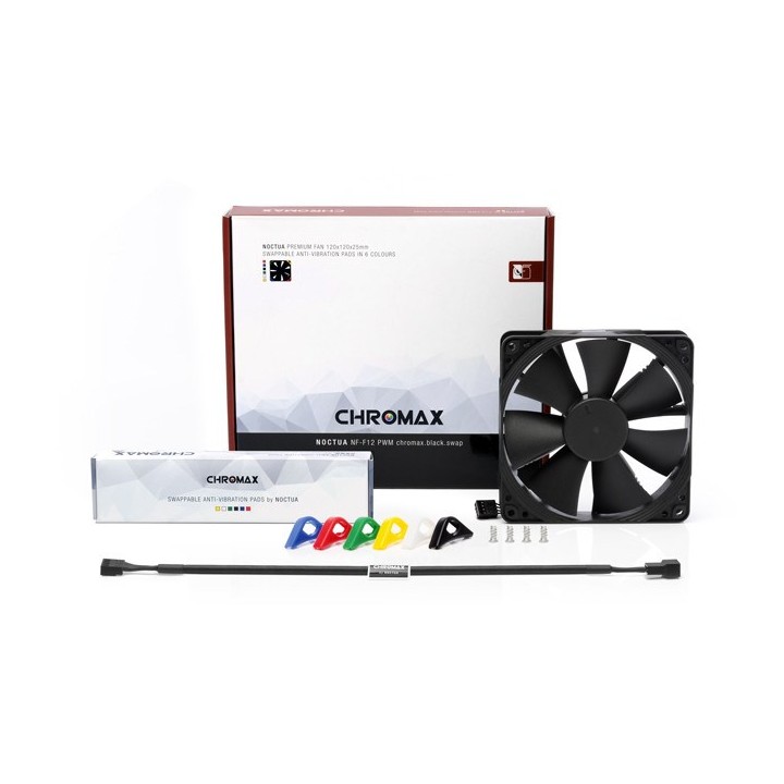 Noctua NF-F12 PWM chromax.black.swap Ventola case per PC 12 cm