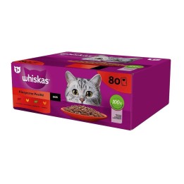 WHISKAS Pasti Classici in salsa pollame agnello manzo pollo - cibo umido per gatti - 80x85g