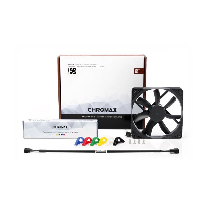 Noctua NF-S12A PWM chromax.black.swap Ventola case per PC 12 cm 1 pc(s)