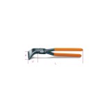 Beta 1078 280 Pinza a becchi larghi piegati a 45° per lattonieri manici ricoperti in PVC 010780026