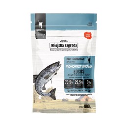 WIEJSKA ZAGRODA Monoprotein Salmone - cibo secco per gatti - 800g