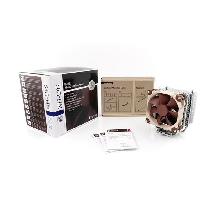 Noctua NH-U9S sistema di raffreddamento per PC Dissipatore processore 9.2 cm Marrone Metallizzato