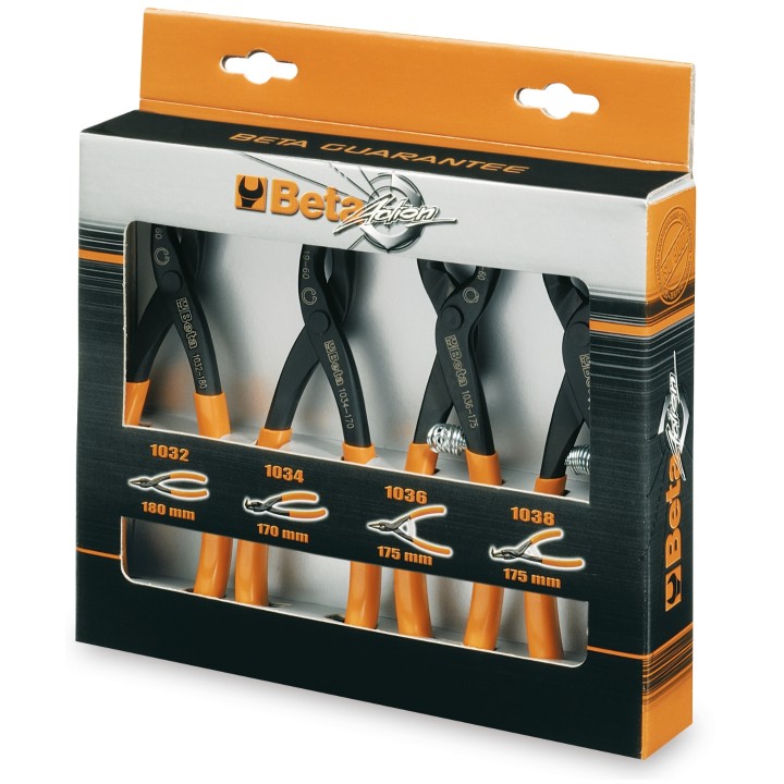 Beta 1031/S4 Serie di 4 pinze per anelli elastici di sicurezza 010310000