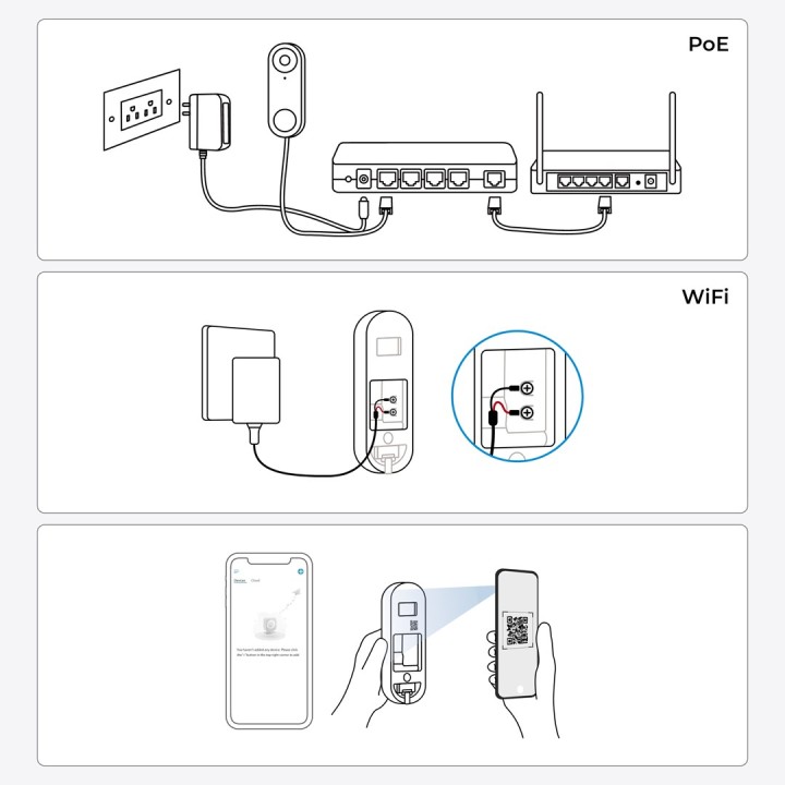 Reolink D340W - 5MP Videocitofono con Campanello 2.4/5 GHz Wi-Fi Rilevamento Persone Audio Bidirezionale Compatibile con NVR bia