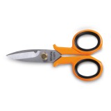 Beta 1128BMX Forbici per elettricisti lame diritte in acciaio inossidabile con microdentatura 011280051