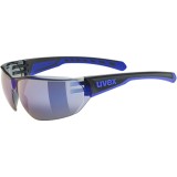 UVEX Equate occhiali ciclismo nero/blu opaco/specchiato blu