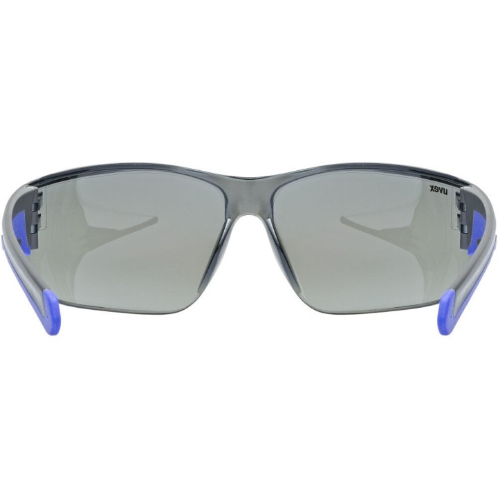 UVEX Equate occhiali ciclismo nero/blu opaco/specchiato blu