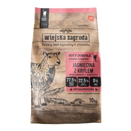 WIEJSKA ZAGRODA Agnello con krill - cibo secco per gatti - 10kg