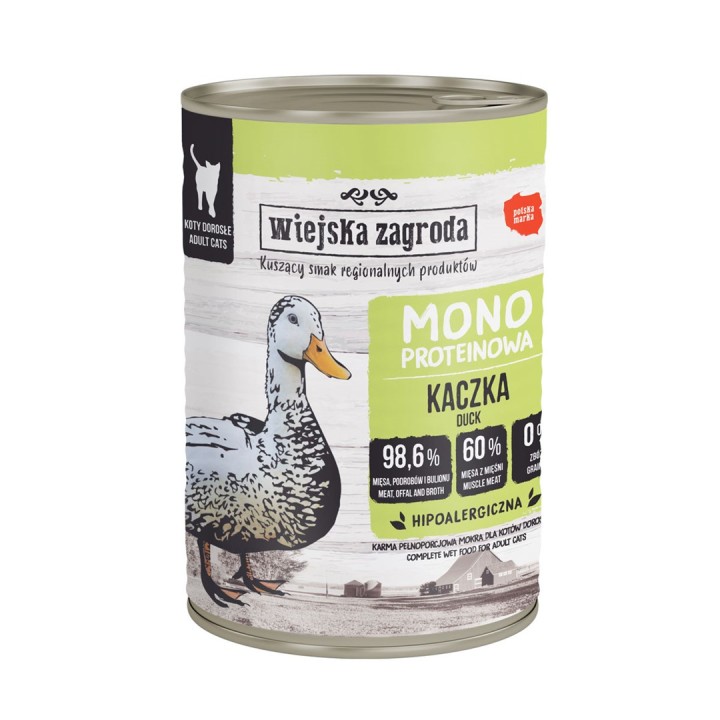 WIEJSKA ZAGRODA Monoprotein Anatra - cibo umido per gatti - 400g