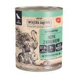 WIEJSKA ZAGRODA Tacchino con coniglio - cibo umido per cani - 800g