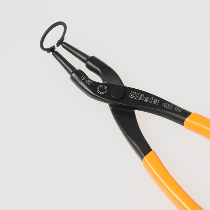 Beta 1032 180 Pinza a becchi diritti per anelli elastici di sicurezza, per fori manici ricoperti in PVC 010320017