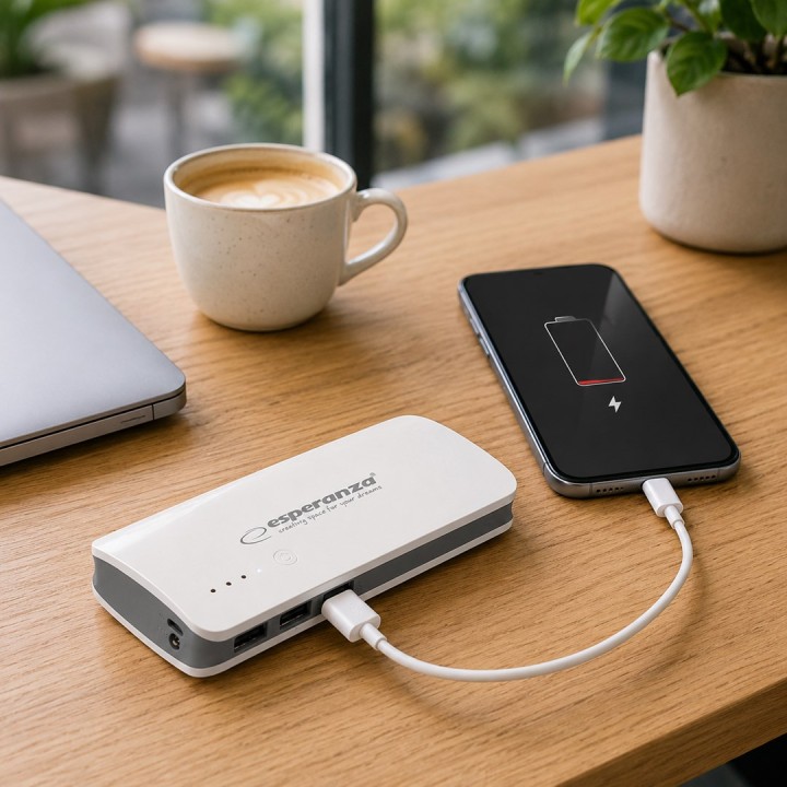 Esperanza EMP106WE Radium power bank grigio bianco 8000 mAh